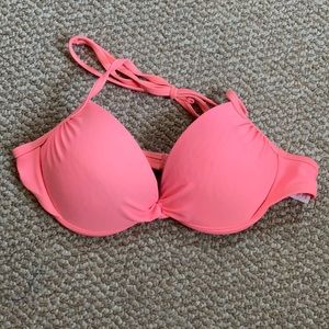 Xhiliration neon pink bikini top